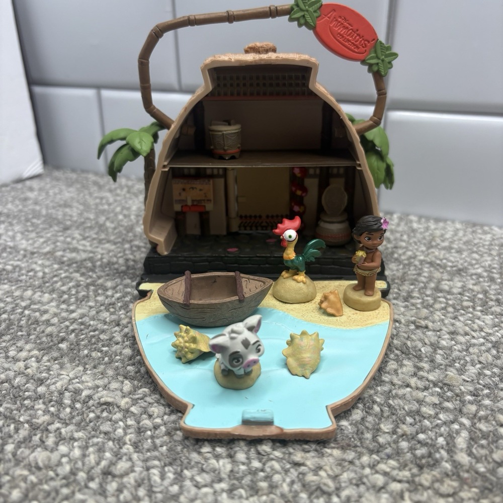 DISNEY Animators Collection Moana Motunui Island Mini Playset Set On The Go Fun
